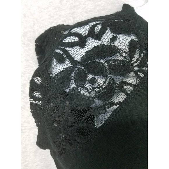 Forever 21 Women's Top Cropped Lace Black Medium - Picture 4 of 7